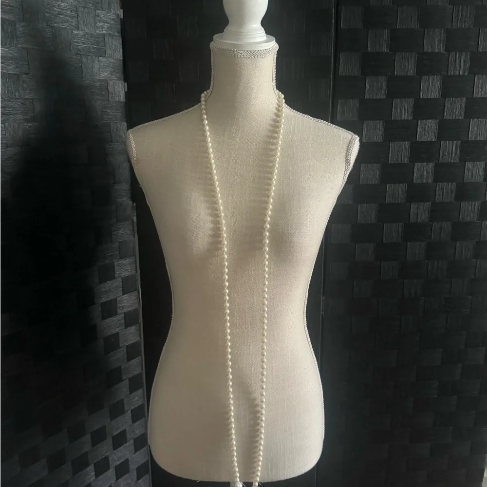 60” Glass Rope Pearls Vintage